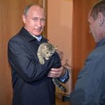 Путин сфотографировался с кошкой Муркой в Хакасии