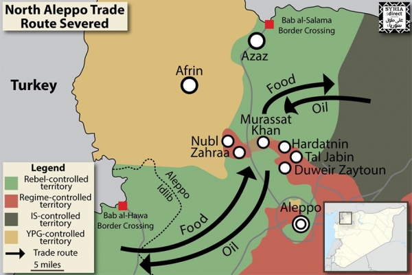 Схема торгового маршрута между Исламским государством и провинцией Идлиб под контролем джихадистов. Нефть в обмен на продовольствие. s2.jpg 